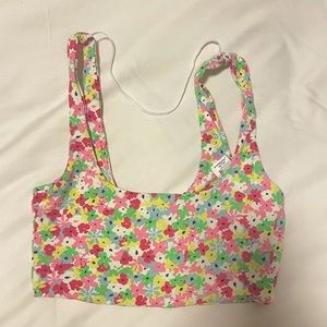 zara flower cropped tank top